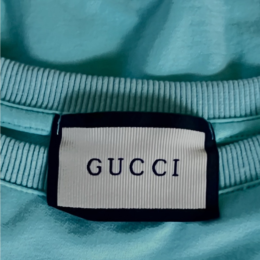 GUCCI Women's Bananya Crewneck Sweater Sequin
Embellished Cotton Blue - Picture 11 of 14